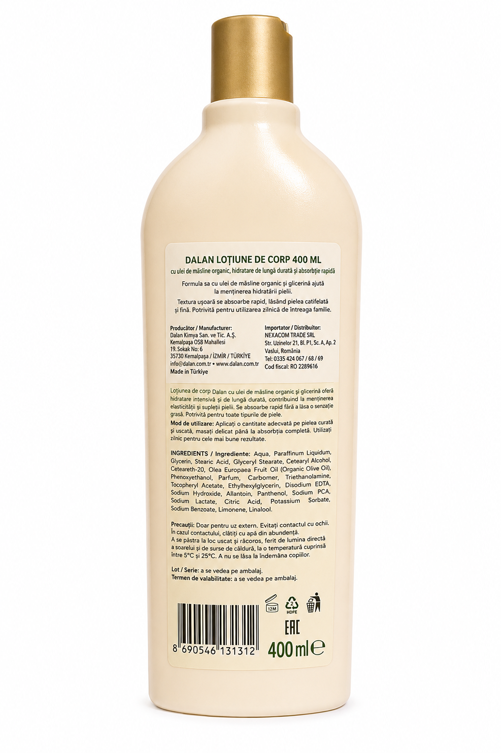 Loțiune de corp Dalan, destinată îngrijirii pielii corpului, 400 ml