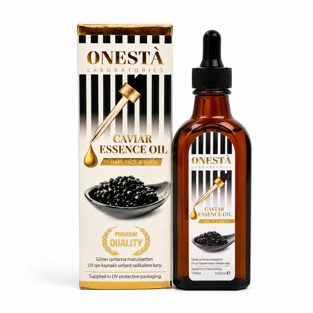 Ulei cosmetic de îngrijire a pielii Ilmira cu caviar negru, flacon din sticlă, destinat îngrijirii pielii, 100 ml