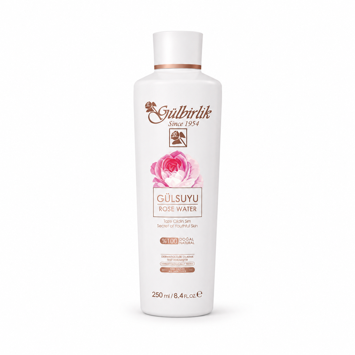 Apă de trandafiri Rosense (Gülbirlik), destinată tonifierii și împrospătării pielii, 250 ml