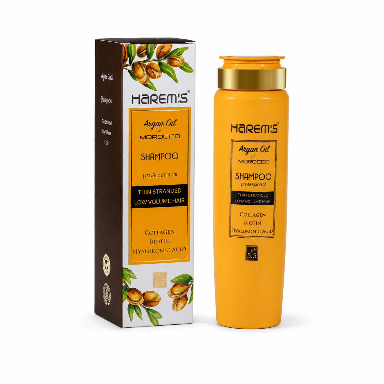 Șampon Harems cu ulei de argan, destinat curățării și îngrijirii părului, 330 ml