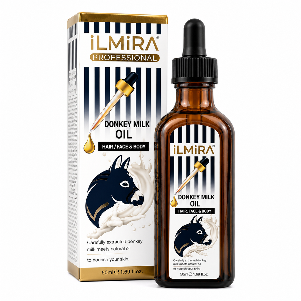 Ulei cosmetic de îngrijire a pielii Ilmira cu lapte de măgăriță, flacon din sticlă, destinat îngrijirii pielii, 100 ml