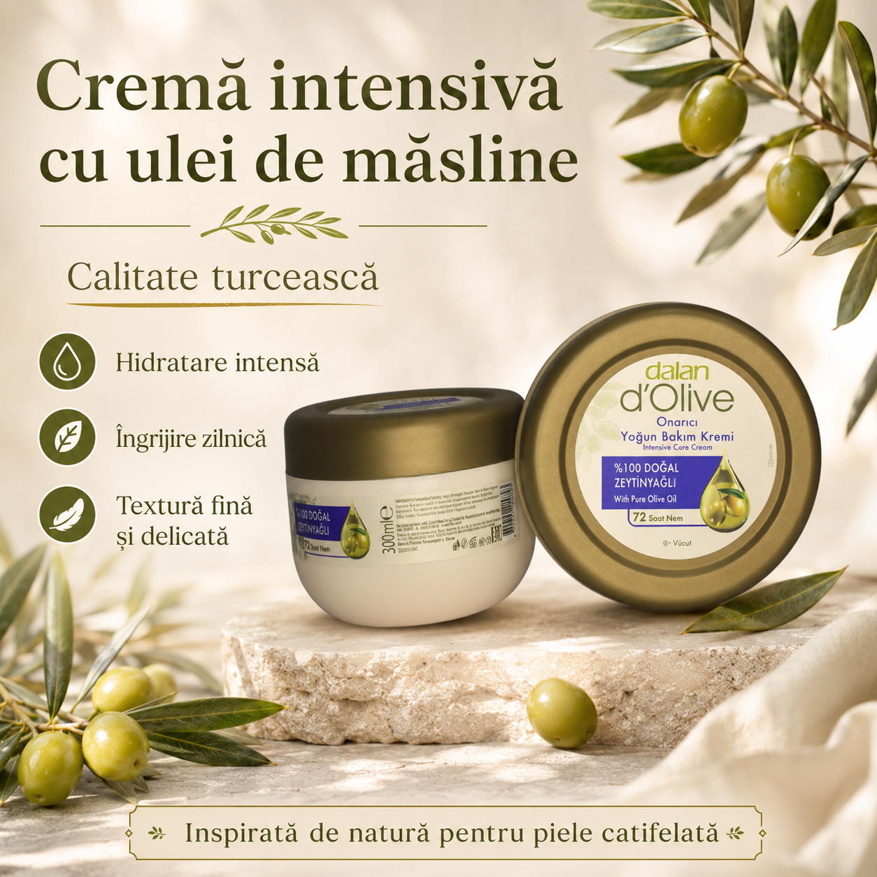 Cremă Dalan la borcan pentru îngrijire intensivă, destinată îngrijirii pielii, 300 ml