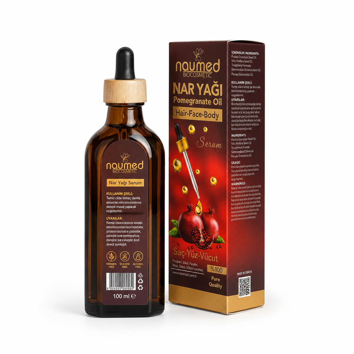Ulei de îngrijire Naumed cu rodie, destinat îngrijirii pielii, 100 ml