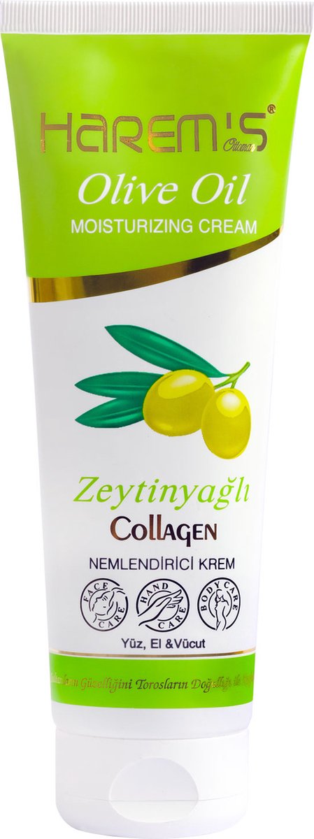 Cremă hidratantă Harems cu ulei de măsline, tub, destinată îngrijirii pielii, 250 ml