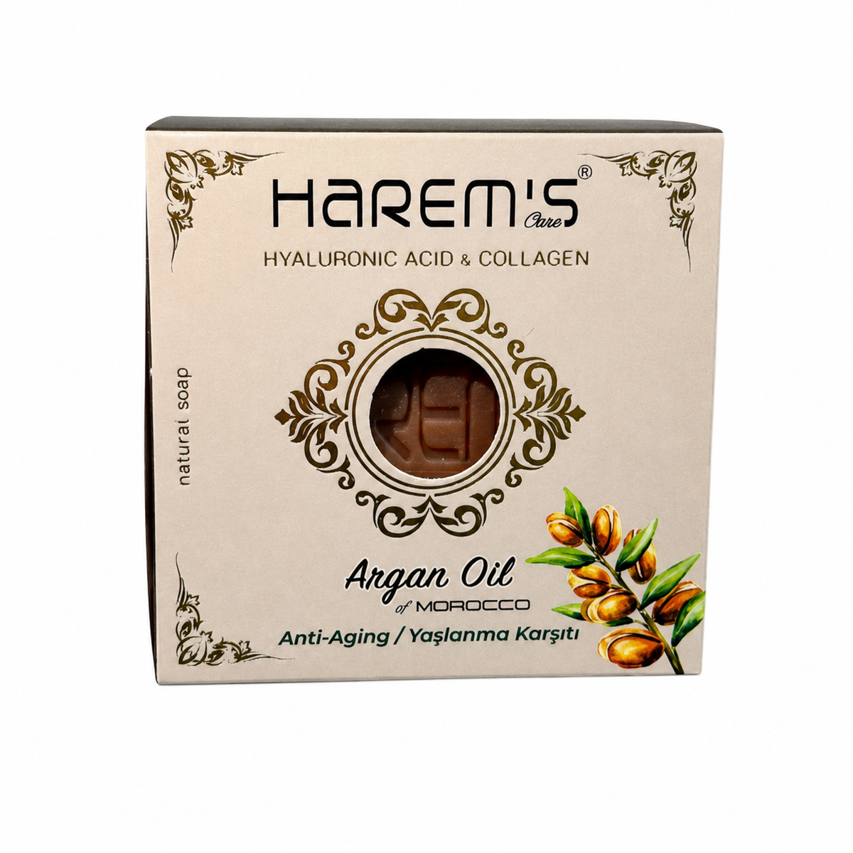 Săpun solid Harems cu ulei de argan, destinat curățării pielii, 120 g