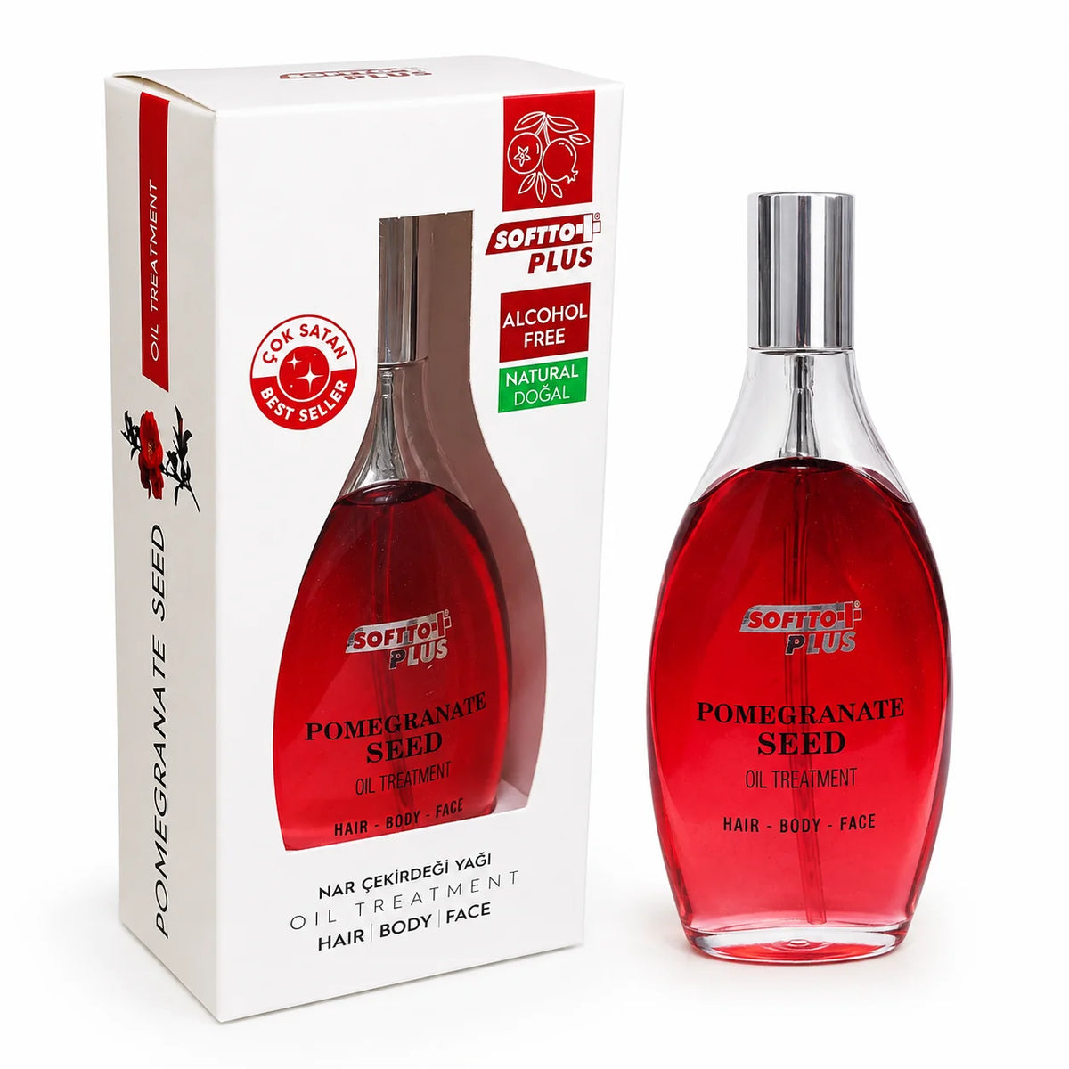 Ulei de îngrijire Softto Plus cu ulei din semințe de rodie, rodie, destinat îngrijirii pielii, 120 ml