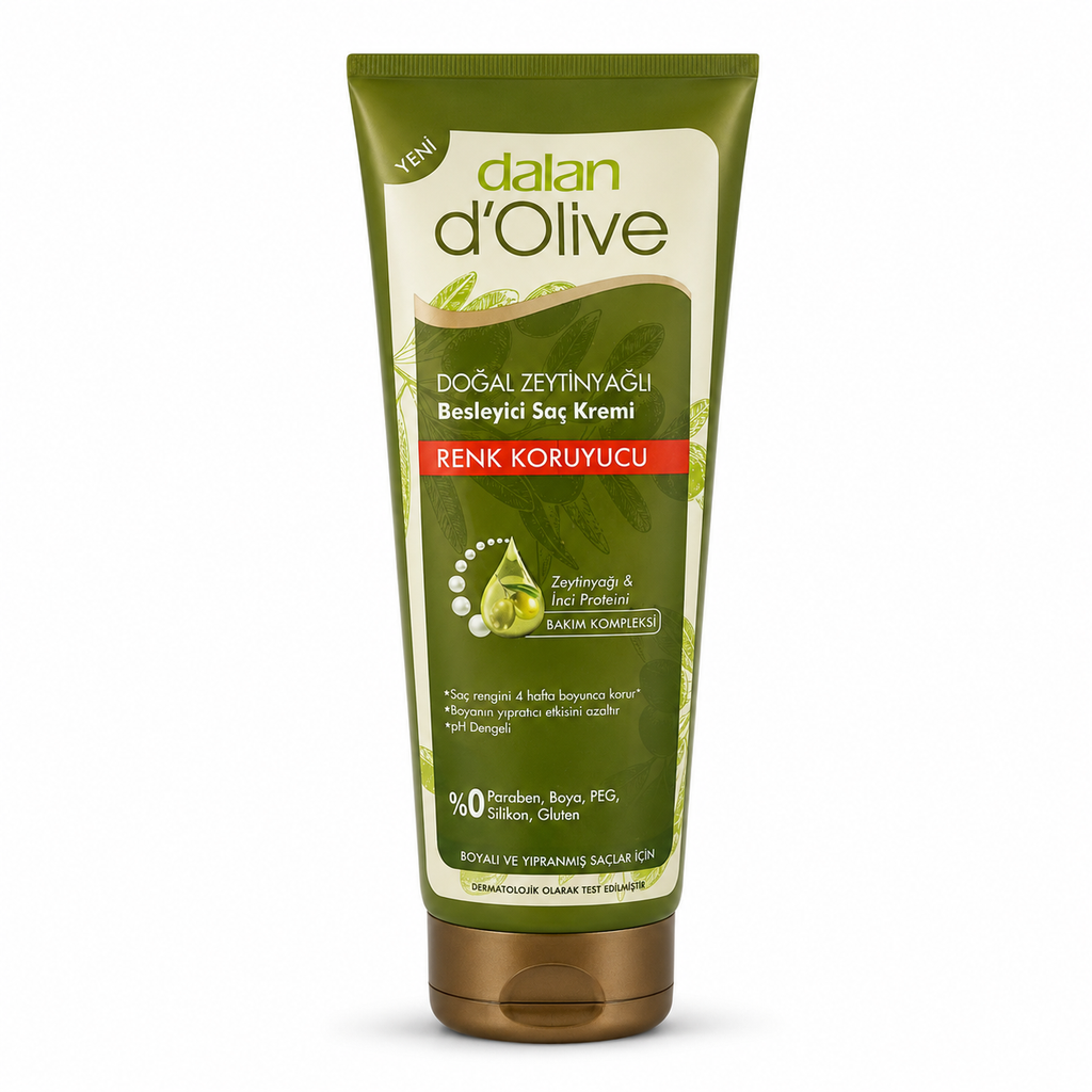 Balsam de păr Dalan cu ulei de măsline, pentru protecția culorii, destinat îngrijirii, descurcării și aranjării părului, 200 ml