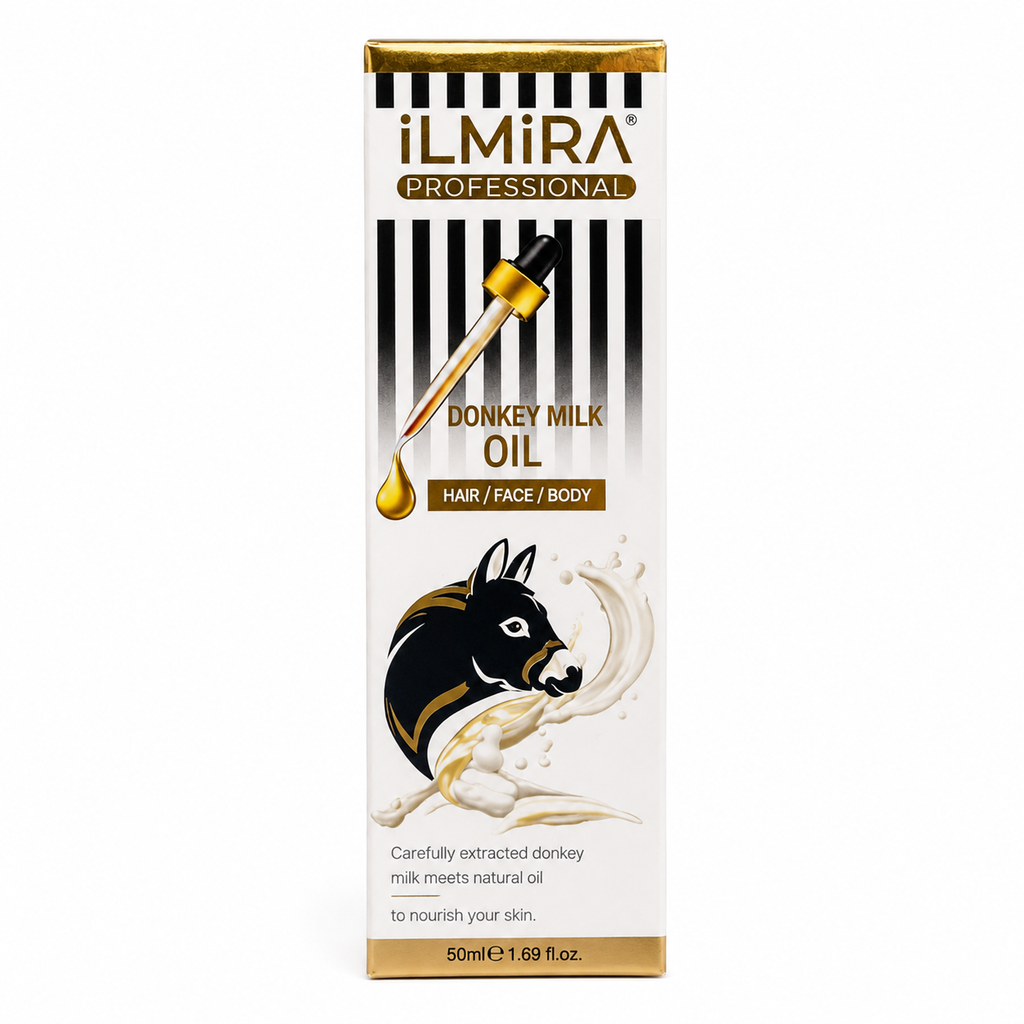 Ulei cosmetic de îngrijire a pielii Ilmira cu lapte de măgăriță, flacon din sticlă, destinat îngrijirii pielii, 100 ml