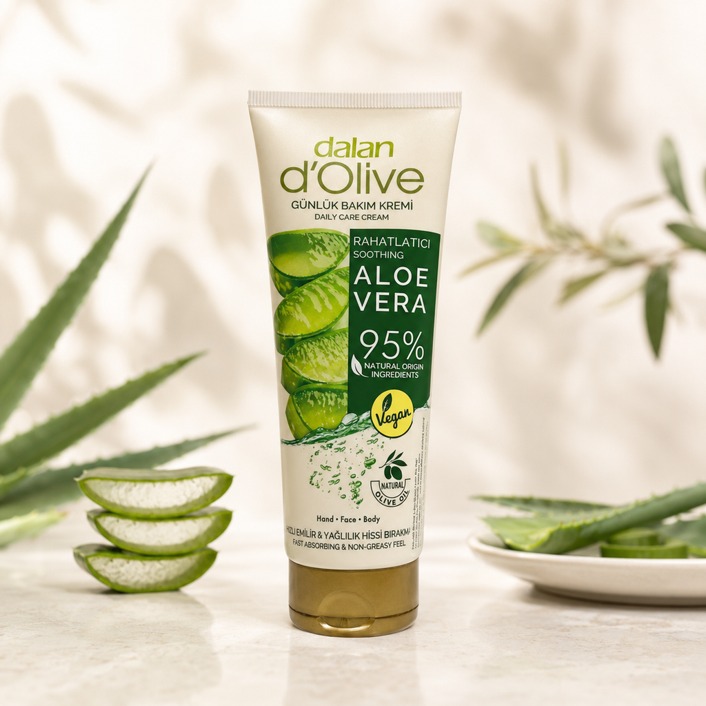 Cremă hidratantă Dalan cu aloe vera, tub, destinată îngrijirii pielii, 250 ml